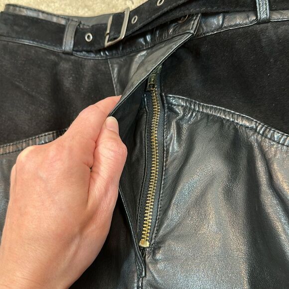 Vintage Berman’s Korea Leather High Rise Ankle Women Pants VTG 8 Approx 4 Petite - Picture 6 of 11